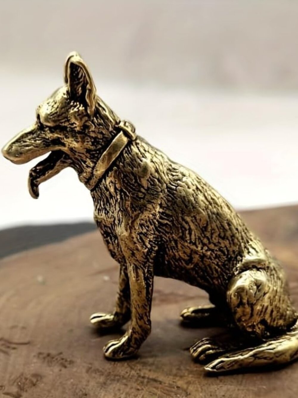 Brass German Shepherd Dog Figure Small Figure For A Dog Lover